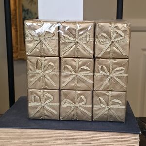 IKEA Gold Gift Cube Ornament Decor 601.092.43 Miniature Metallic Christmas